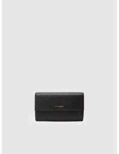 Portafoglio grande con patta in pelle con grana Coccinelle Metallic Large – Noir - foto 1