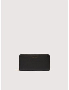 Portafoglio grande con zip e 12 porta carte in pelle con grana Coccinelle Metallic Large – Noir - foto 1