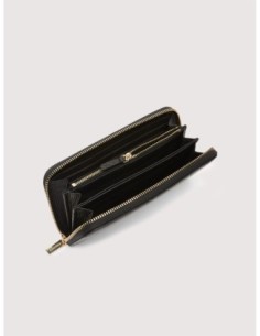 Portafoglio grande con zip e 12 porta carte in pelle con grana Coccinelle Metallic Large – Noir - foto 1 2