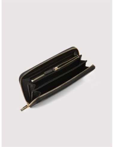 Portafoglio grande con zip e 12 porta carte in pelle con grana Coccinelle Metallic Large – Noir - foto 2