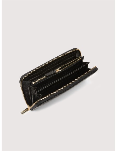 Portafoglio grande con zip e 12 porta carte in pelle con grana Coccinelle Metallic Large – Noir - foto 2