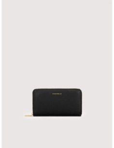 Portafoglio grande con zip in pelle con grana Coccinelle Metallic Large – Noir - foto 1