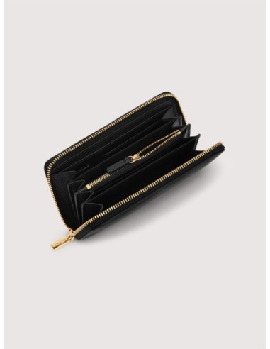 Portafoglio grande con zip in pelle con grana Coccinelle Metallic Large – Noir - foto 2