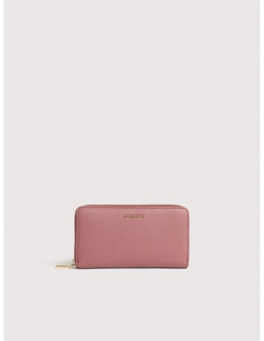 Portafoglio grande con zip in pelle con grana Coccinelle Metallic Large – Winter Rose - foto 1