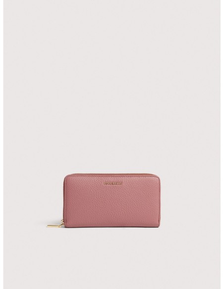 Portafoglio grande con zip in pelle con grana Coccinelle Metallic Large – Winter Rose - foto 1