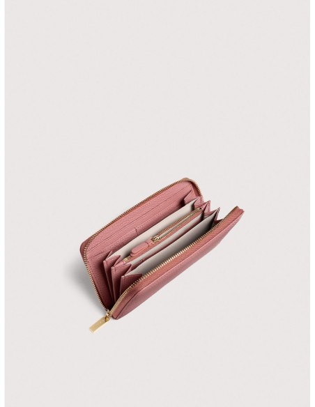 Portafoglio grande con zip in pelle con grana Coccinelle Metallic Large – Winter Rose - foto 2