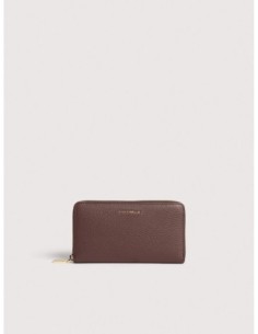 Portafoglio grande con zip in pelle con grana Coccinelle Metallic Large – Berry - foto 1