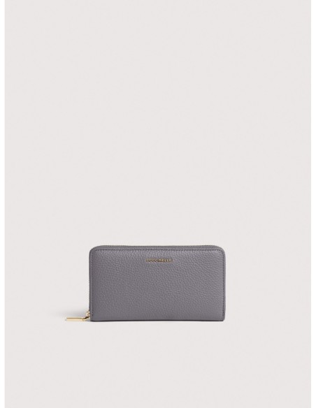 Portafoglio grande con zip in pelle con grana Coccinelle Metallic Large – Stove - foto 1
