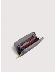 Portafoglio grande con zip in pelle con grana Coccinelle Metallic Large – Stove - foto 1 2