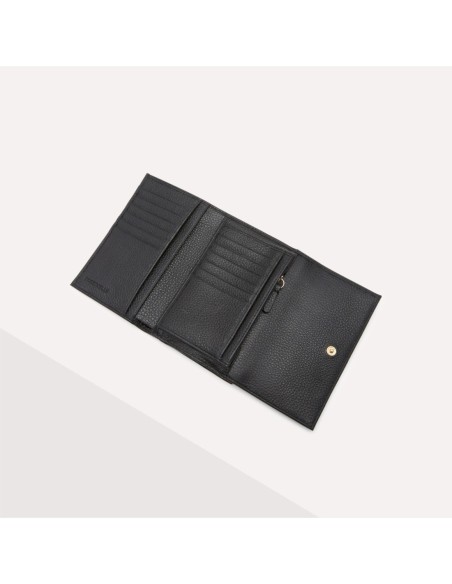 Portafoglio medio con patta in pelle con grana Coccinelle Metallic Medium – Noir - foto 2