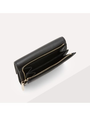 Portafoglio medio con patta in pelle con grana Coccinelle Metallic Medium – Noir - foto 3