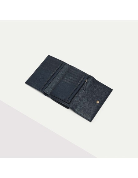 Portafoglio medio con patta in pelle con grana Coccinelle Metallic Medium – Midnight Blue - foto 2