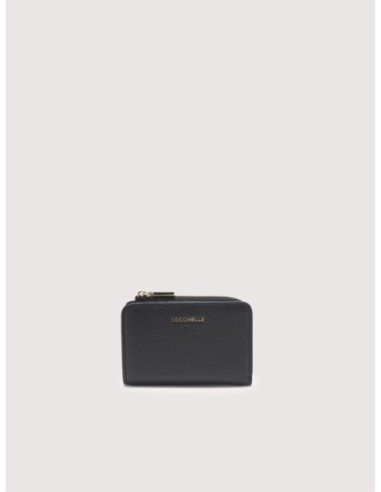 Portafoglio piccolo in pelle con grana Coccinelle Metallic Small – Noir - foto 1