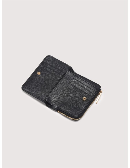 Portafoglio piccolo in pelle con grana Coccinelle Metallic Small – Noir - foto 2