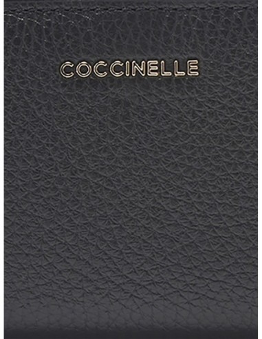 Portafoglio piccolo in pelle con grana Coccinelle Metallic Small – Noir - foto 3
