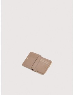 Portafoglio piccolo in pelle con grana Coccinelle Metallic Small – Warm Taupe - foto 1 2