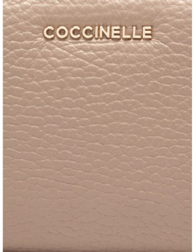 Portafoglio piccolo in pelle con grana Coccinelle Metallic Small – Warm Taupe - foto 3