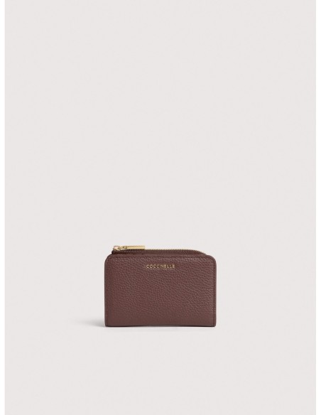 Portafoglio piccolo in pelle con grana Coccinelle Metallic Small – Berry - foto 1