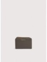 Portafoglio piccolo in pelle con grana Coccinelle Metallic Small – Fango