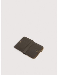 Portafoglio piccolo in pelle con grana Coccinelle Metallic Small – Fango - foto 1 2
