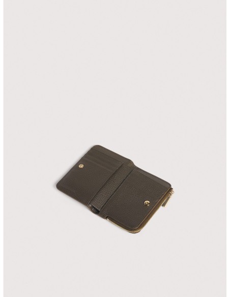 Portafoglio piccolo in pelle con grana Coccinelle Metallic Small – Fango - foto 2