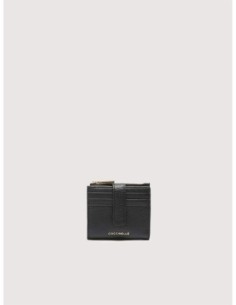 Portafoglio compatto in pelle con grana Coccinelle Metallic Medium – Noir - foto 1