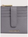 Portafoglio compatto in pelle con grana Coccinelle Metallic Medium – Stove