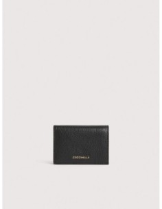 Portafoglio piccolo con bottone in pelle con grana Coccinelle Metallic Small – Noir - foto 1