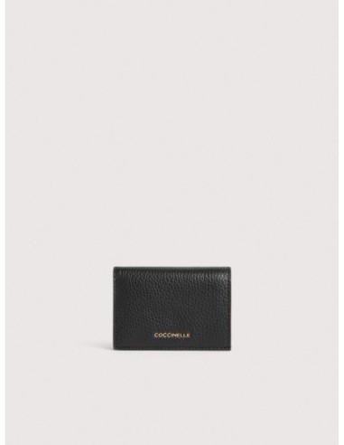 Portafoglio piccolo con bottone in pelle con grana Coccinelle Metallic Small – Noir - foto 1