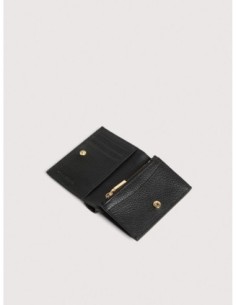 Portafoglio piccolo con bottone in pelle con grana Coccinelle Metallic Small – Noir - foto 1 2