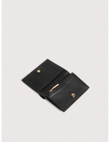 Portafoglio piccolo con bottone in pelle con grana Coccinelle Metallic Small – Noir - foto 2