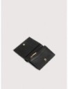 Portafoglio piccolo con bottone in pelle con grana Coccinelle Metallic Small – Noir