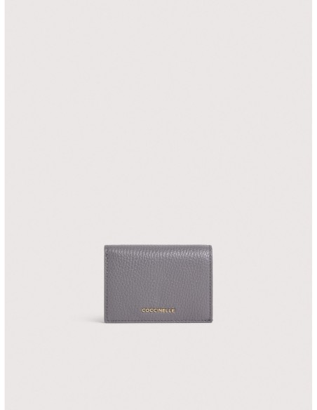 Portafoglio piccolo con bottone in pelle con grana Coccinelle Metallic Small – Stove - foto 1