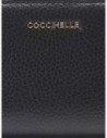 Portafoglio medio in pelle con grana Coccinelle Metallic Large – Noir