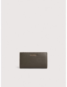 Portafoglio medio in pelle con grana Coccinelle Metallic Large – Fango - foto 1