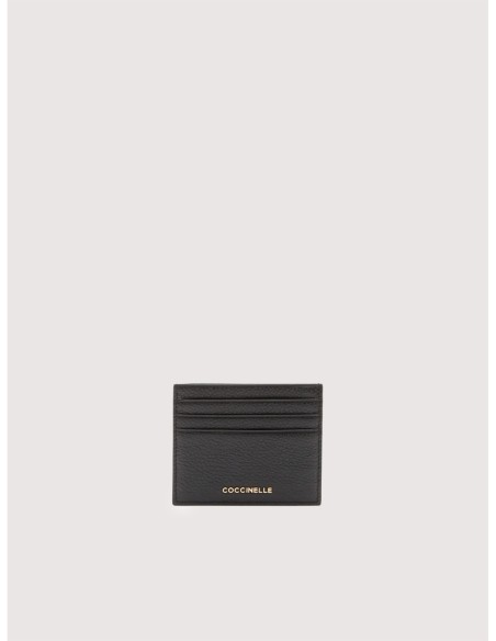 Portacarte in pelle con grana Coccinelle Metallic Small – Noir - foto 1