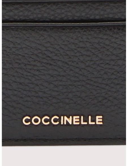 Portacarte in pelle con grana Coccinelle Metallic Small – Noir - foto 3