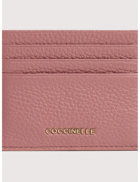 Portacarte in pelle con grana Coccinelle Metallic Small – Winter Rose - foto 4