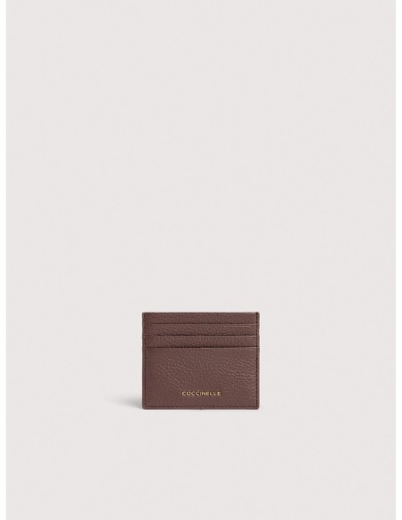 Portacarte in pelle con grana Coccinelle Metallic Small – Berry - foto 1