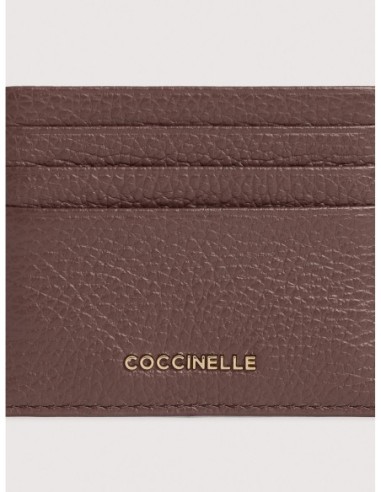 Portacarte in pelle con grana Coccinelle Metallic Small – Berry - foto 4
