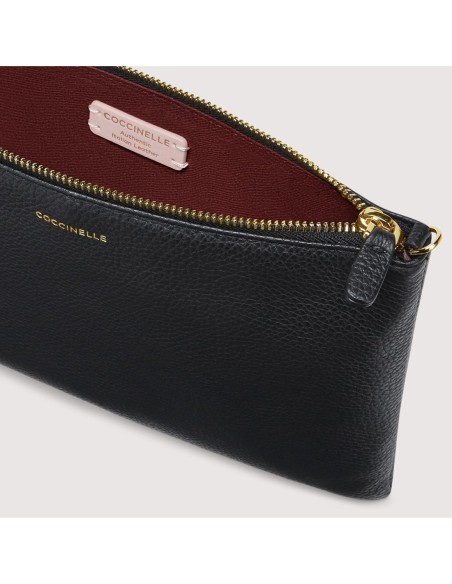 Minibag a tracolla in pelle con grana Coccinelle – Noir - foto 3