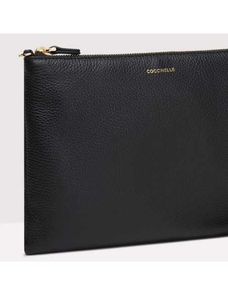 Minibag a tracolla in pelle con grana Coccinelle – Noir - foto 4