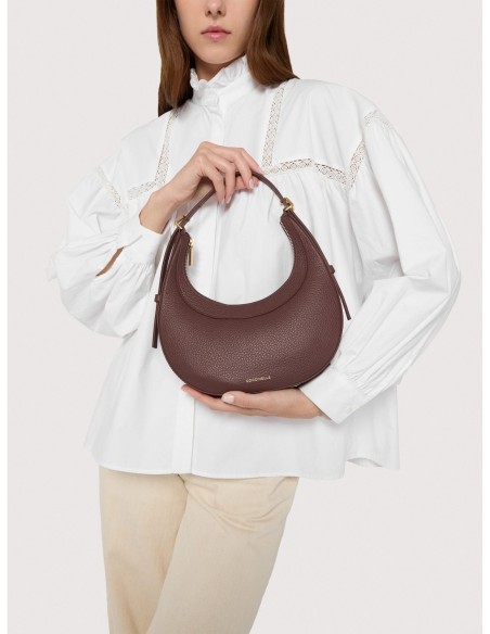 Minibag in pelle con grana Coccinelle Whisper Mini – Berry - foto 5