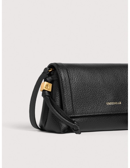 Minibag in pelle con grana Coccinelle Thess Mini – Noir - foto 4