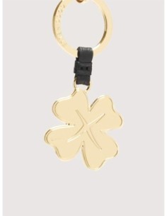 Charm portachiavi quadrifoglio in pelle e metallo Coccinelle Basic Metal – Noir - foto 1 2
