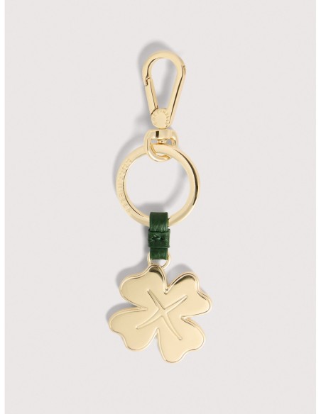 Charm portachiavi quadrifoglio in pelle e metallo Coccinelle Basic Metal – Garden Green - foto 1