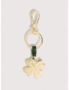 Charm portachiavi quadrifoglio in pelle e metallo Coccinelle Basic Metal – Garden Green