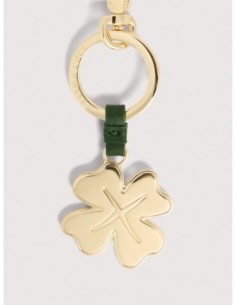 Charm portachiavi quadrifoglio in pelle e metallo Coccinelle Basic Metal – Garden Green - foto 1 2