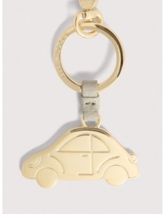 Charm portachiavi auto in pelle e metallo Coccinelle Basic Metal – Eucalipto - foto 1 2