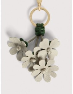 Portachiavi fiore in pelle bicolore Coccinelle Flowers – Garden Green/Eucalipto - foto 1 2